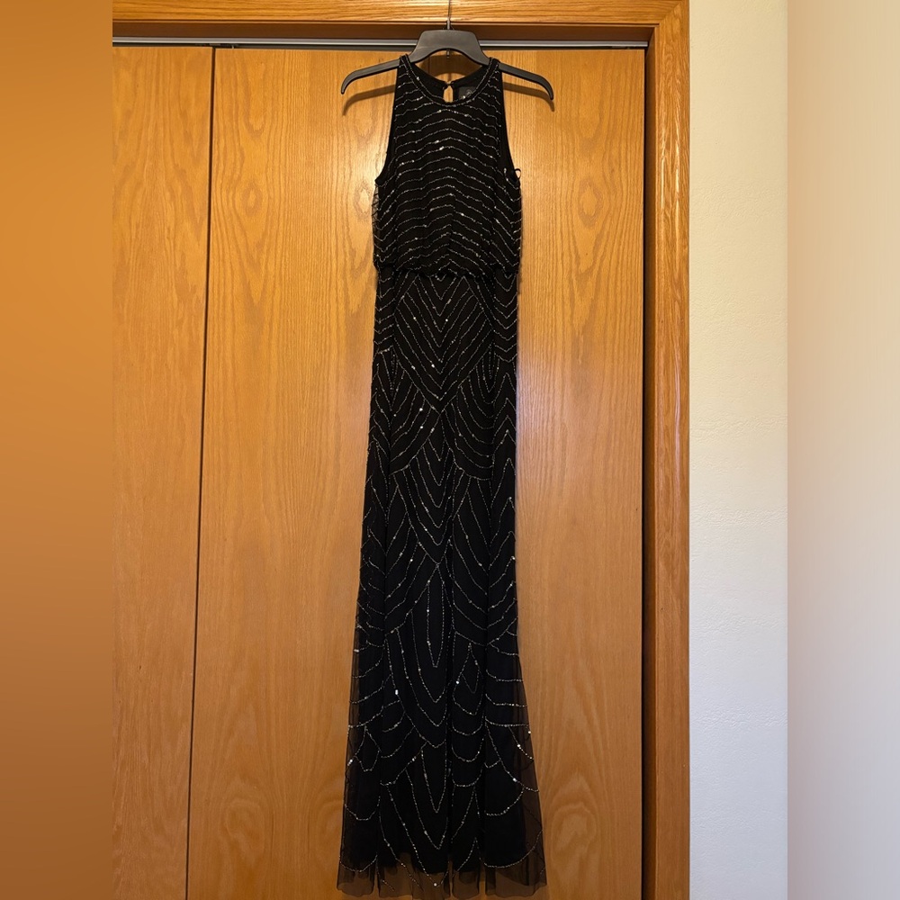 Black Beaded Prom Dress